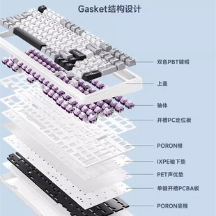 狼蛛F99客制化机械键盘gawsket结构全键热插拔无线三模蓝牙游戏