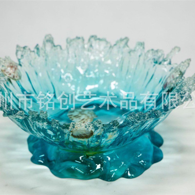 透明聚宝盆摆件轻奢高档玄关工艺品水晶I艺术品客厅装饰品开业苏