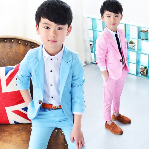 儿童西装套装2021春秋韩版男童礼服花童主持演出服宝宝西服两件套
