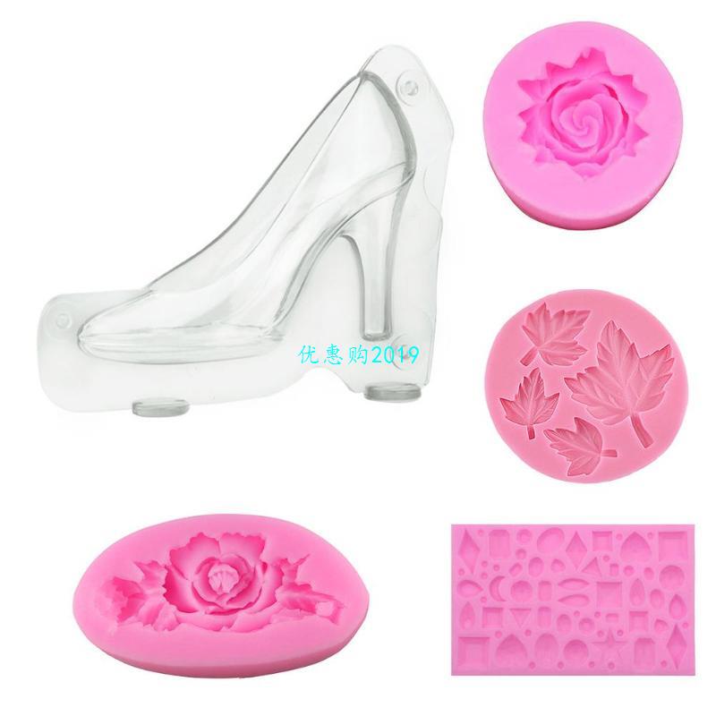 速发DIY 3D High Heel Shoes Cake Mold Baking Fondant Cake Dec