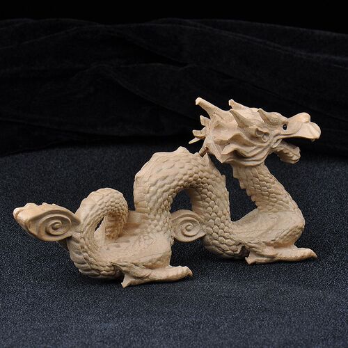汉龙摆件纯桃木木龙n生肖龙木雕龙实木木质家居客厅工艺品车载挂