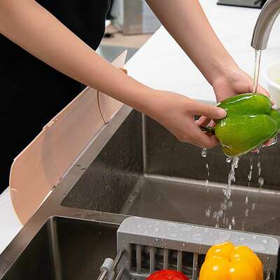 极速Retractable suction cup type sink baffle kitchen splash