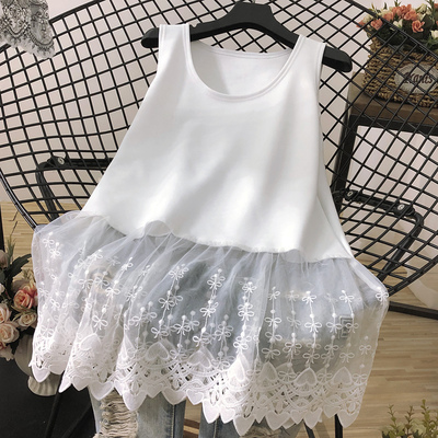 洋派蕾丝遮臀内搭打底吊带裙加绒加厚保暖P叠穿中长吊带裙冬季