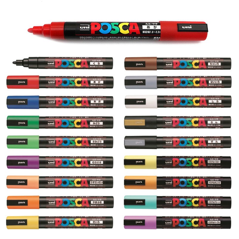 Posca PC-5M Colored Paint Marker Pens School Stationery Offi