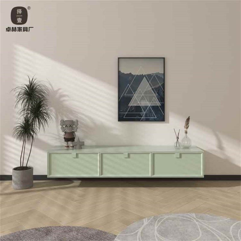 莫兰绿悬挂电视柜烤漆极简客厅边柜上墙悬浮电视机柜储物柜,住宅家具,沙发+茶几+电视柜+角几,淘宝优惠券,粉丝福利购,淘宝优惠卷