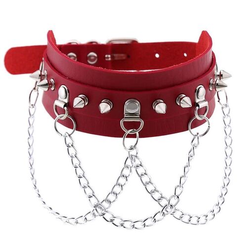 2020 Leather Choker collar for women goth punk stainless st