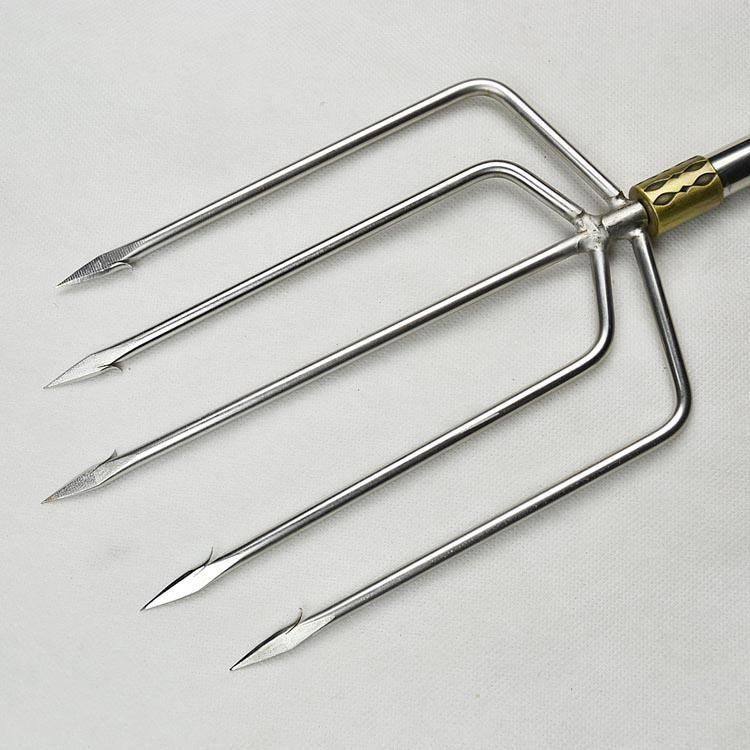 德国进口倒刺小鱼叉头可伸缩鱼叉杆钢叉套装鳝鱼青蛙叉不锈钢渔叉