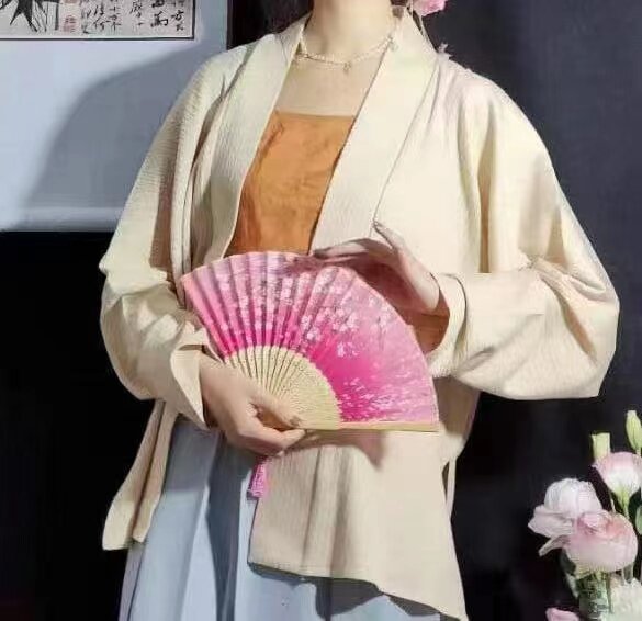 MU JUNGUI 봄 HANFU 니트 비행기 슬리브 여성용 가디건 매일 통근용으로 다양한 U 색상 옵션 가디건 와이드