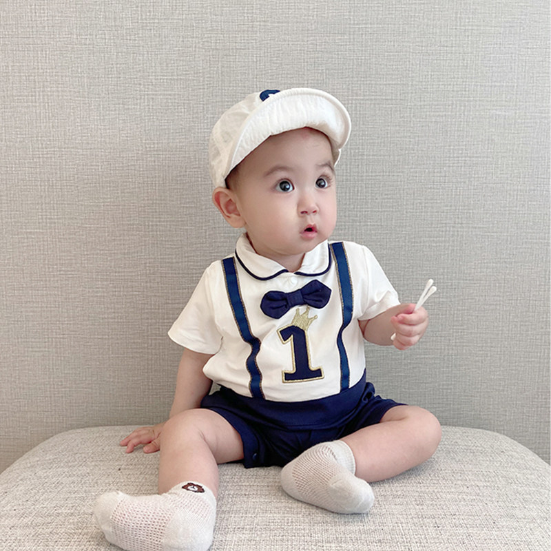 小众高货周岁0婴儿1连体衣服2夏季短袖3外出4哈衣套装5宝宝6男7满
