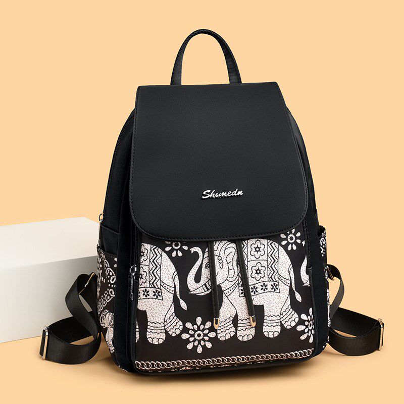 双肩包女2024新款潮时尚牛津布大容量旅行背包女士休闲轻便帆布包