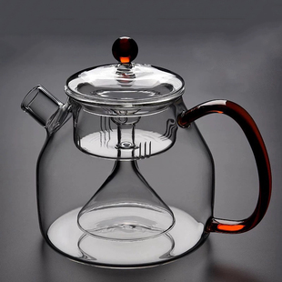 孟瀚玻璃煮茶壶加厚耐p热蒸茶壶黑晶炉煮茶器家用大容量烧水壶明