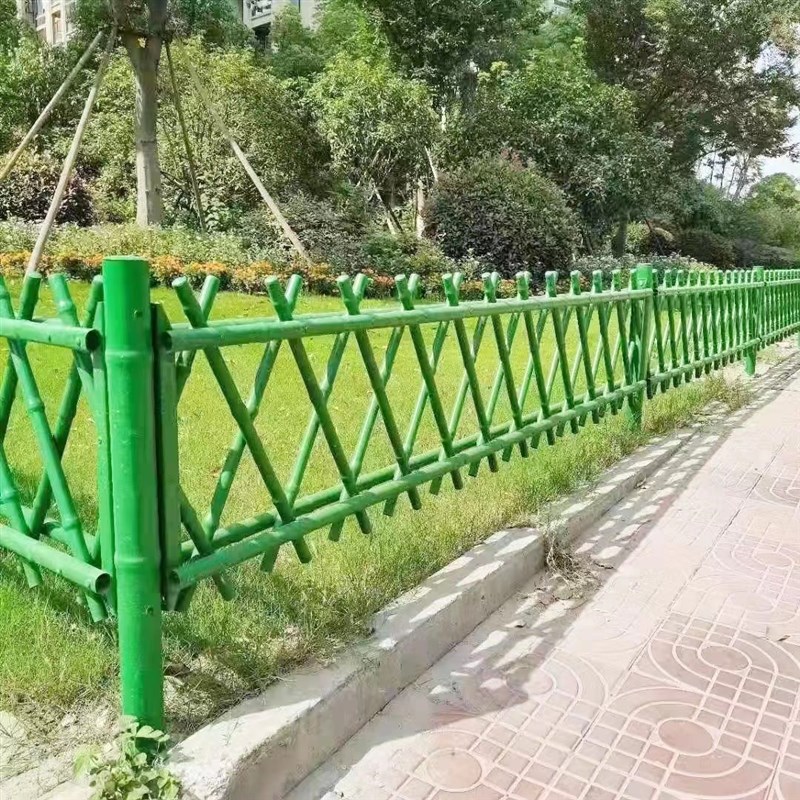不锈钢仿竹护栏庭院户外绿化栅栏菜园市政公园景区防竹围栏竹篱笆图片