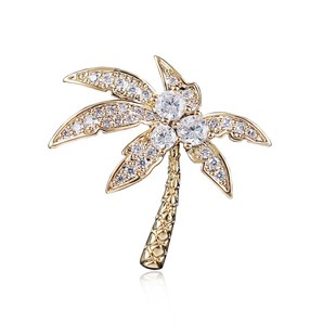 潮高档男士 椰树胸针2021年新款 西服小胸花高级感设计领针情侣别针