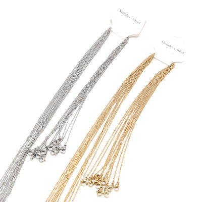 速发10pcs/lot 1.5mm Width Stainless Steel Gold Flat Cable Ch