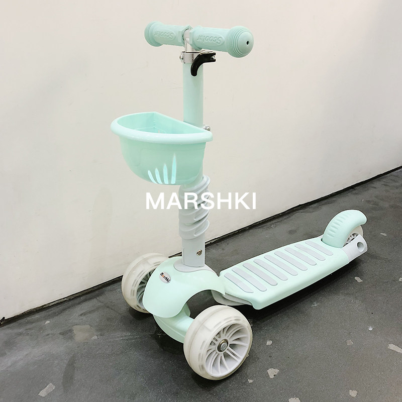 速发三合一儿童滑板车初学者扭扭车1岁半-8岁可坐可滑可骑闪光宽