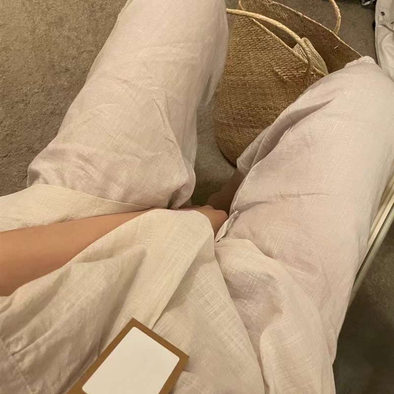 韩版小众蕾丝花边无袖睡衣女夏季2024新款宽松大码长裤家居服套装