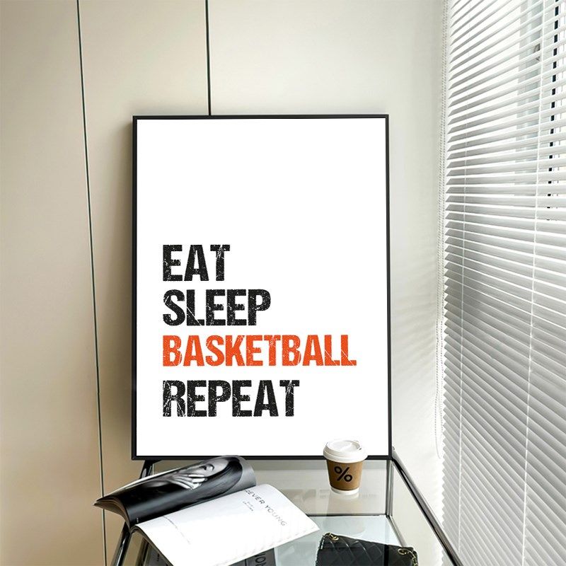 篮球海报男生房间挂画青少年卧室床头背景墙励志卡通儿童房装饰画,家居饰品,现代装饰画,淘宝优惠券,粉丝福利购,淘宝优惠卷