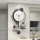 创意时钟电视背景墙挂钟客厅2023新款 网红钟表免打孔餐厅简约现货