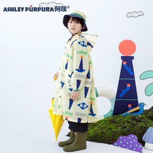 儿童安全无味轻便可P收纳雨披 学生带书包位上学雨衣幼儿 摇摆灯