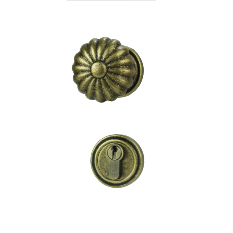 世连泰好纯铜门锁黑色复古美式北欧房间室内卧室球形门锁把手全铜