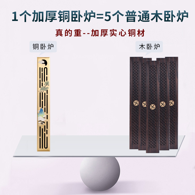 新品纯铜仿古彩绘卧香炉家用供佛线香H盒室内香薰炉沉香檀香插香