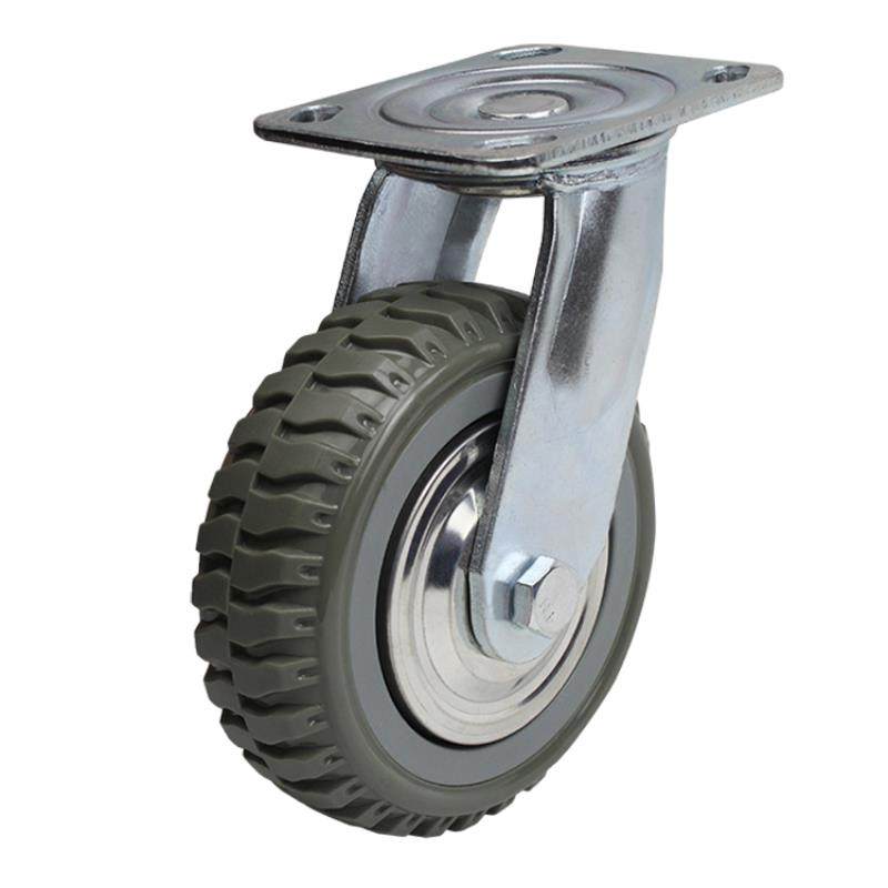 希光万向轮轮子6寸灰聚氨酯重型静音脚轮推车拉车轮4寸5寸8寸轱辘