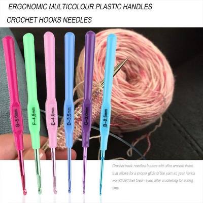 6pcs New Malticolor KnittingD Needles colorful Plustic