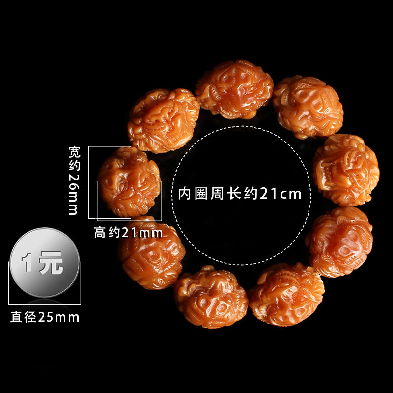 现货天然a风化菩提根虎头原籽雕刻手串男佛珠背云坠子文玩把玩手