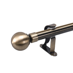 青铜时代窗帘杆子 中碳钢电镀窗帘杆静音罗马杆单杆双杆直径28