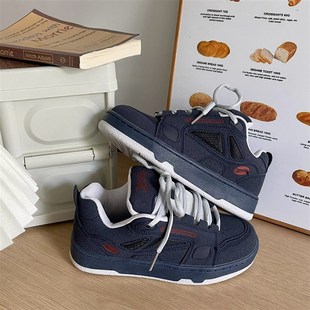 加绒面包鞋男款板鞋美式高街新款小众鞋子秋冬高级感情侣休闲鞋女