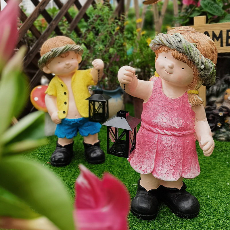 入户小花园装饰摆件造景庭院手提烛台户外可爱小男孩女孩人物摆设,家居饰品,户外/庭院摆件,淘宝优惠券,粉丝福利购,淘宝优惠卷
