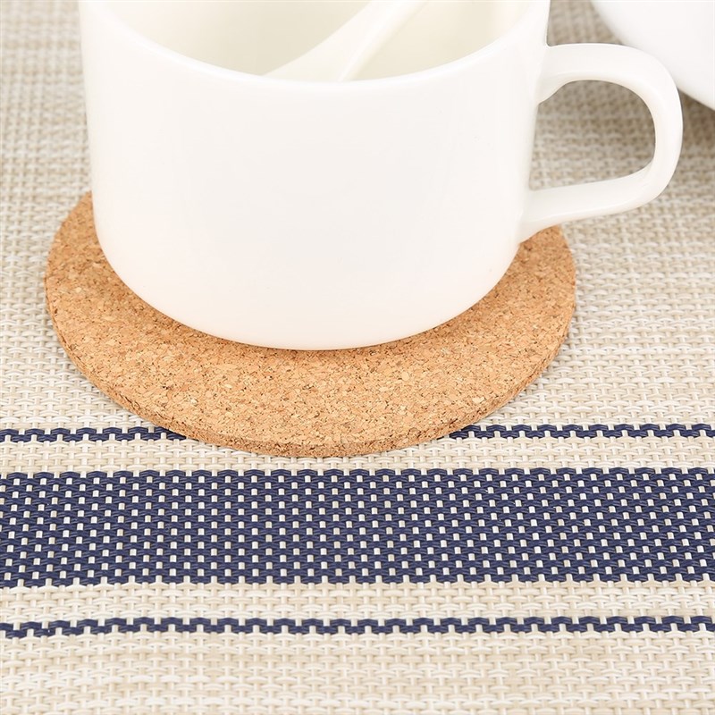 6Pcs Heat Insulation Round Cork Plain Coaster Coffee Wine Dr