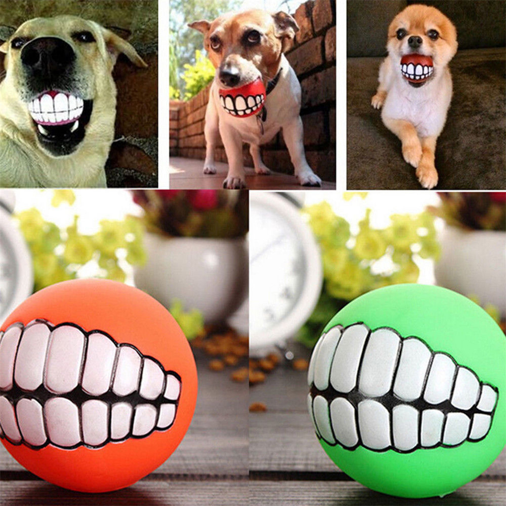 New 8cm Grinning Teeth Sound Ball Pet Dog Puppy Squeaky