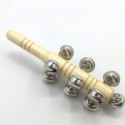 网红Hot Sale 1 Pcs Wooden Stick two style Jingle Bells Hand