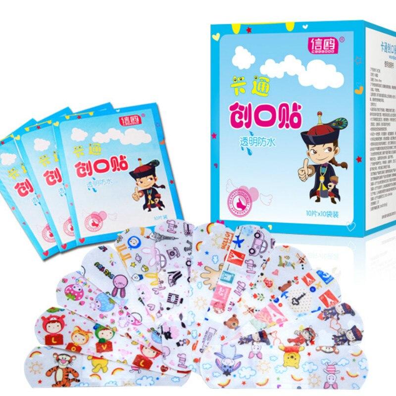 速发100pcs Waterproof Breathable Band Aid Cute Cartoon BandA 个人护理/保健/按摩器材 保健项圈/手环 原图主图