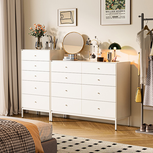 家用钢制斗柜客厅电视柜铁皮储物柜卧室床头多层收纳化妆抽屉柜子