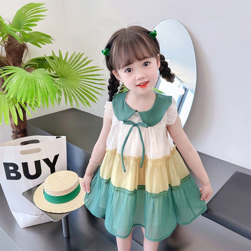 女童连衣裙2024新款夏装儿童拼色雪纺洋气公主裙女宝宝小清新裙子,童装/婴儿装/亲子装,连衣裙,淘宝优惠券,粉丝福利购,淘宝优惠卷