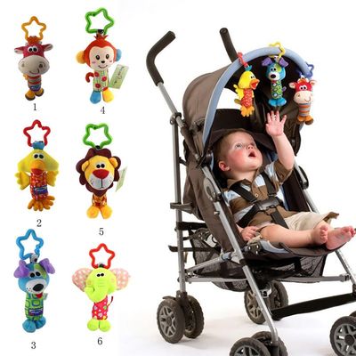 极速Baby Kids Rattle Toys Cartoon Animal Plush Hand Bell Bab