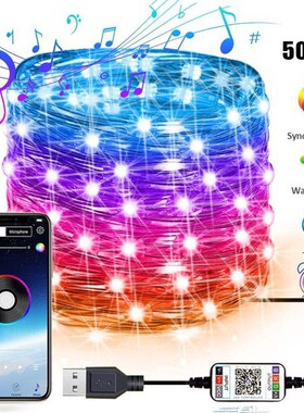USB Smart LED Strip Lights Christmas Tree Decoration App Con