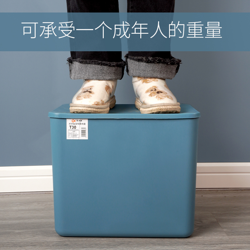 马卡龙色系彩色收纳箱加厚可手提卧室宿舍衣橱衣物整理储物塑料箱