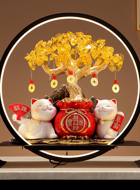 发财树招财猫摆件收银台开业礼物客厅电视酒柜装饰品结婚乔迁礼品