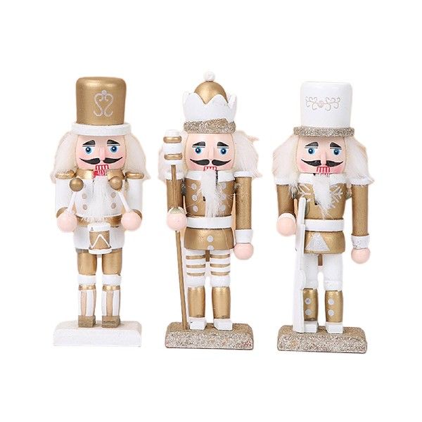 速发3x 15cm Nutcracker Figures Unique Durable Wooden Nutcrac