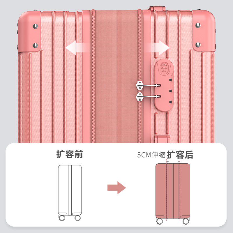 高颜值扩展行李箱女24寸拉杆箱大容量静音旅行密码皮箱子2024新款