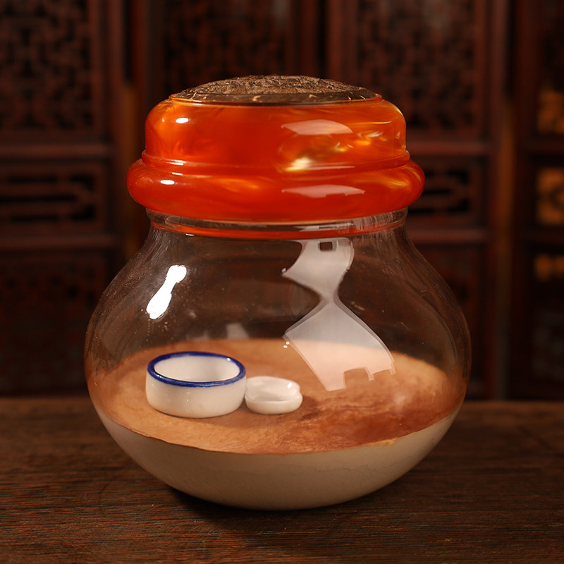 黑白虫油葫芦蛐蛐蟋蟀竹马蛉蝈蝈鸣虫大号玻璃方形观赏出叫罐包