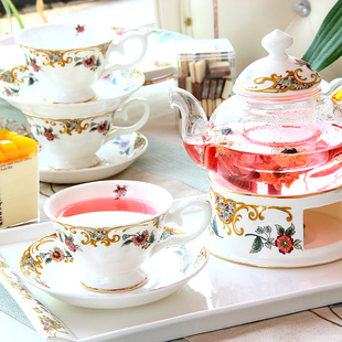 茶杯简约 咖啡具套装 家用下午茶整套陶瓷茶具欧式 花茶茶具套装