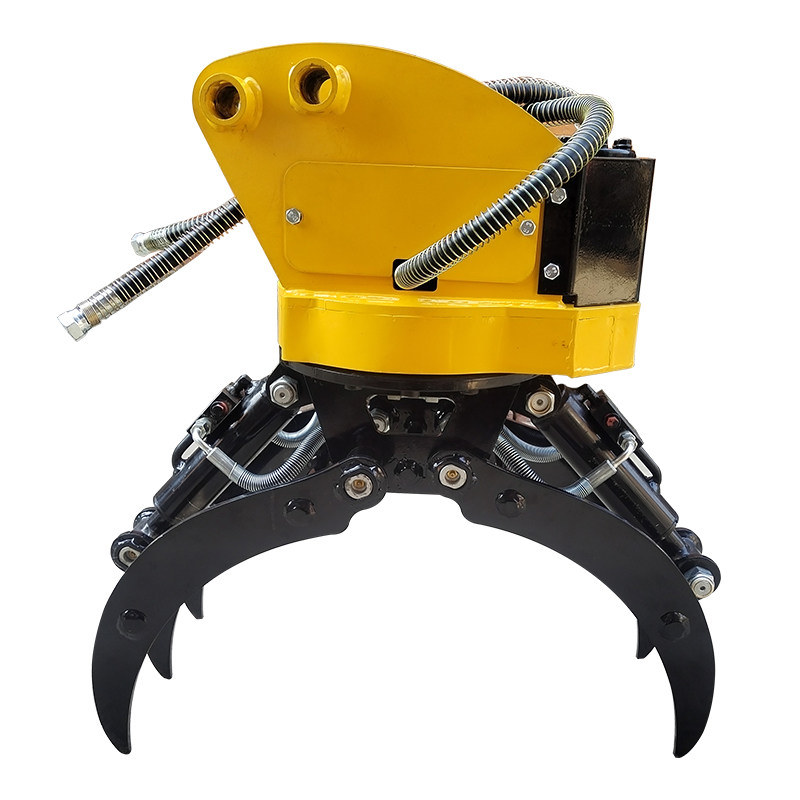 新品微型挖土机旋转抓木器单缸久保田机械抓草徐工双缸抓甘蔗三一