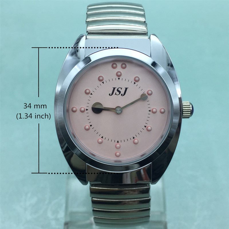 速发Braille Ladies Tactile Watch Expansion Band Pink Dial