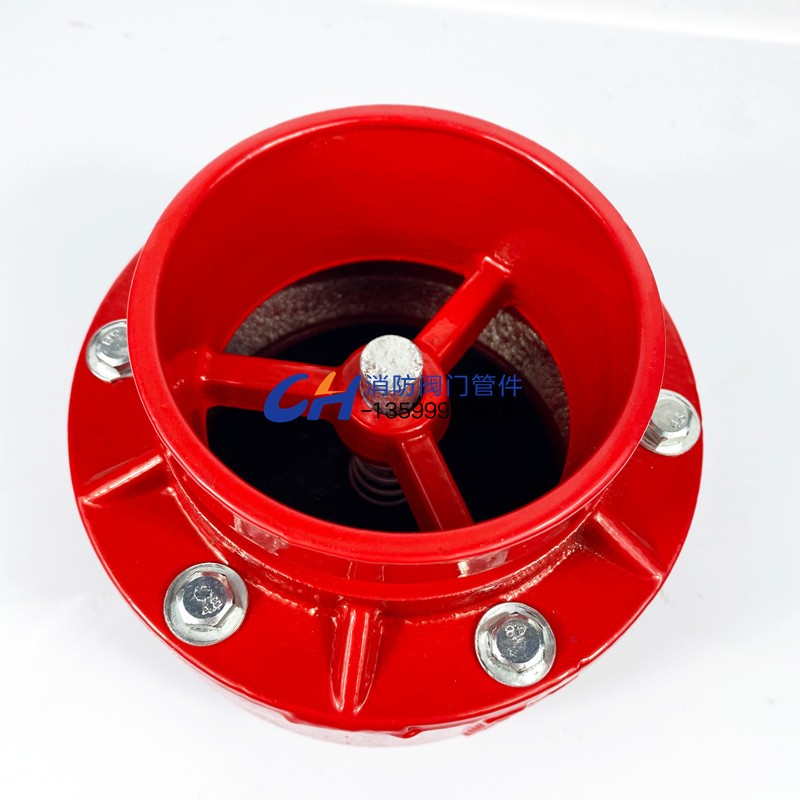 沟槽消声止回阀HC81X消防管道DN100单向阀卡箍快装铸铁弹簧止逆阀