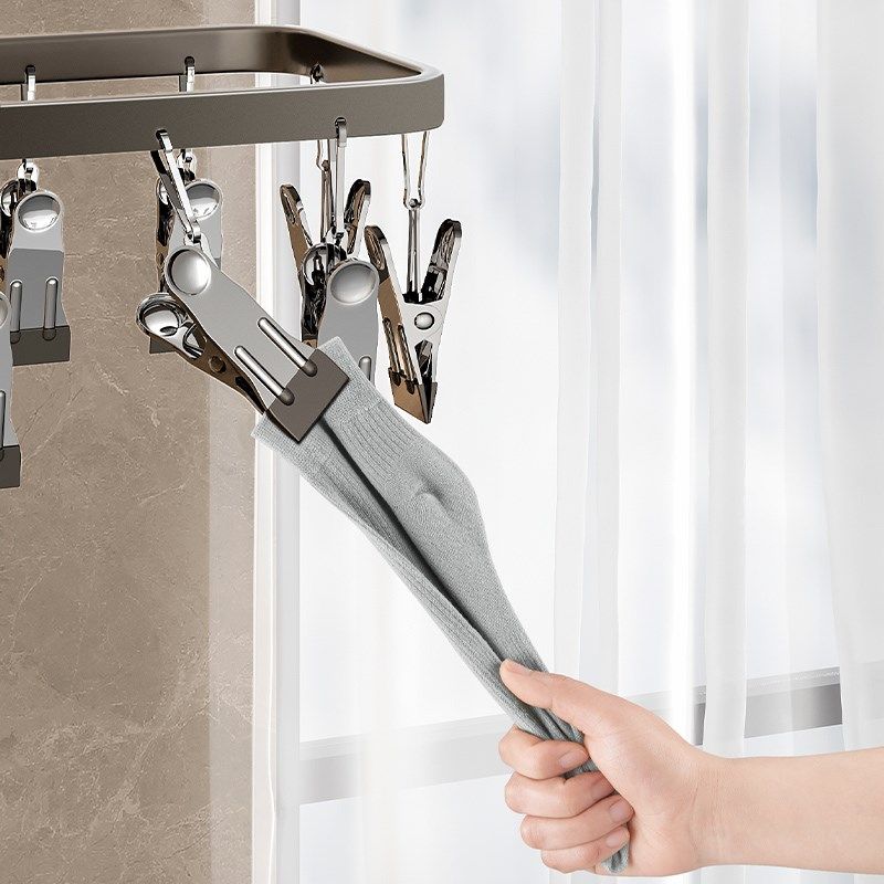 吸盘折叠袜子晾晒架家用婴儿衣架晾衣架多夹子晒袜子神器阳台袜夹,收纳整理,袜子架,淘宝优惠券,粉丝福利购,淘宝优惠卷