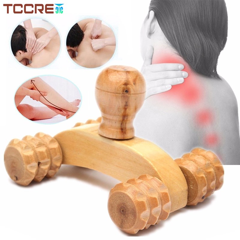 oned Four Wheels Car MassageT Wood rrigger PoUint Back Ma 个人护理/保健/按摩器材 矫姿提醒器 原图主图